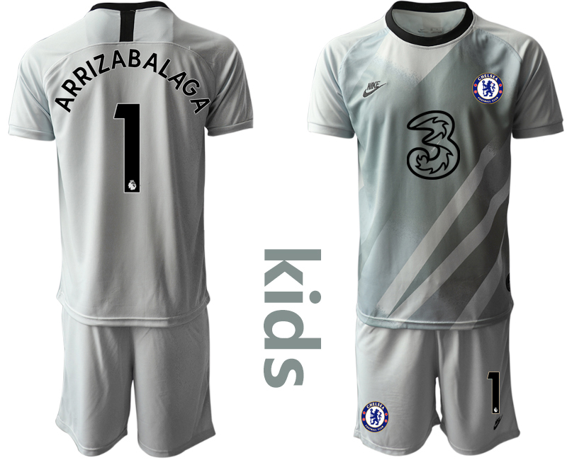 Youth 2020-21 Chelsea gray goalkeeper 1# ARRIZABALAGA soccer jerseys