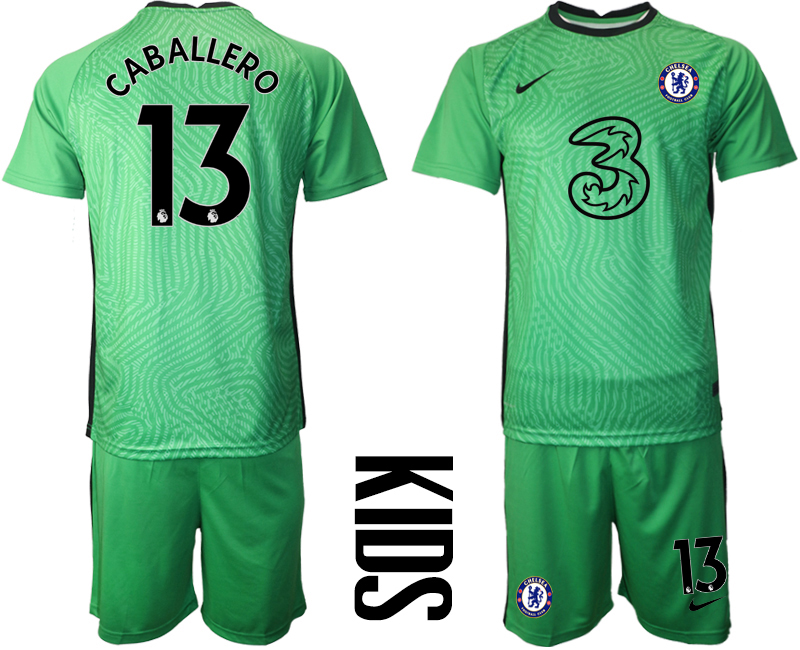 Youth 2020-21 Chelsea green goalkeeper 13# CABALLERO soccer jerseys