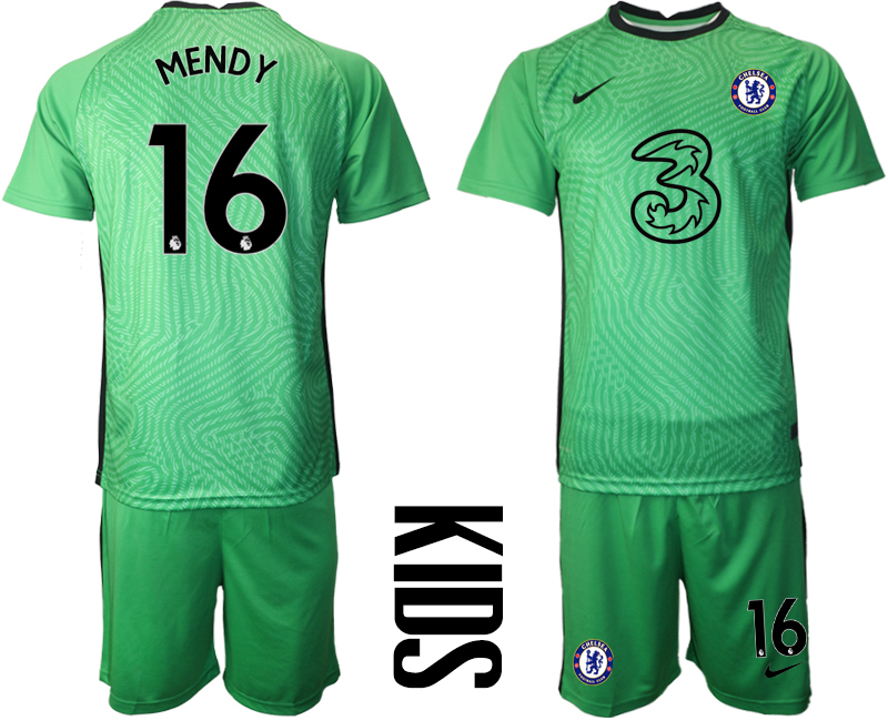 Youth 2020-21 Chelsea green goalkeeper 16# MENDY soccer jerseys