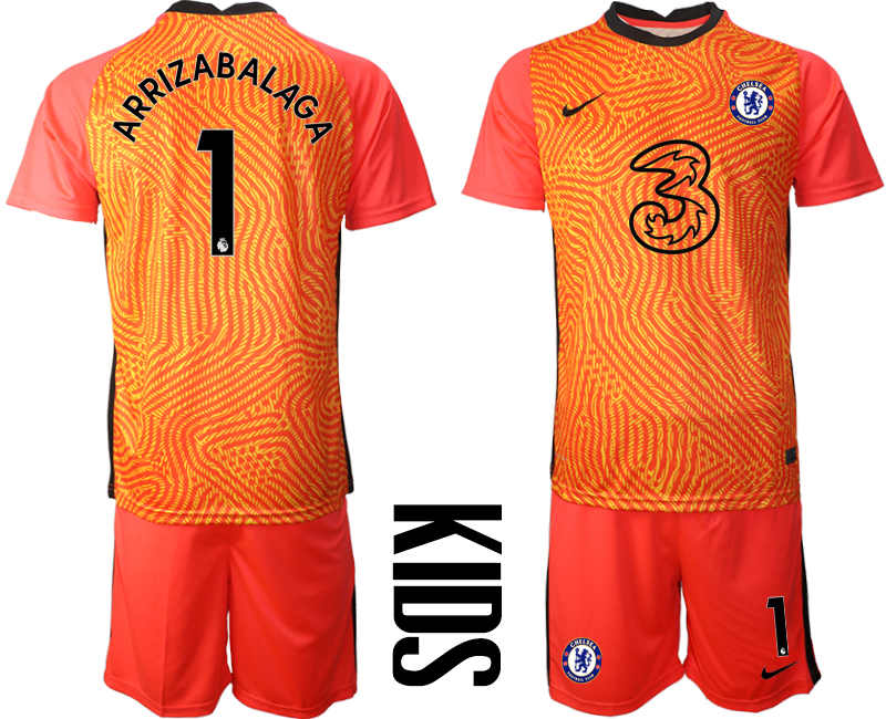 Youth 2020-21 Chelsea red goalkeeper 1# ARRIZABALAGA soccer jerseys