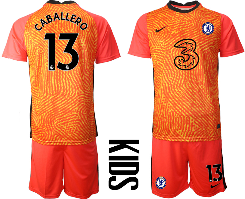 Youth 2020-21 Chelsea red goalkeeper 13# CABALLERO soccer jerseys