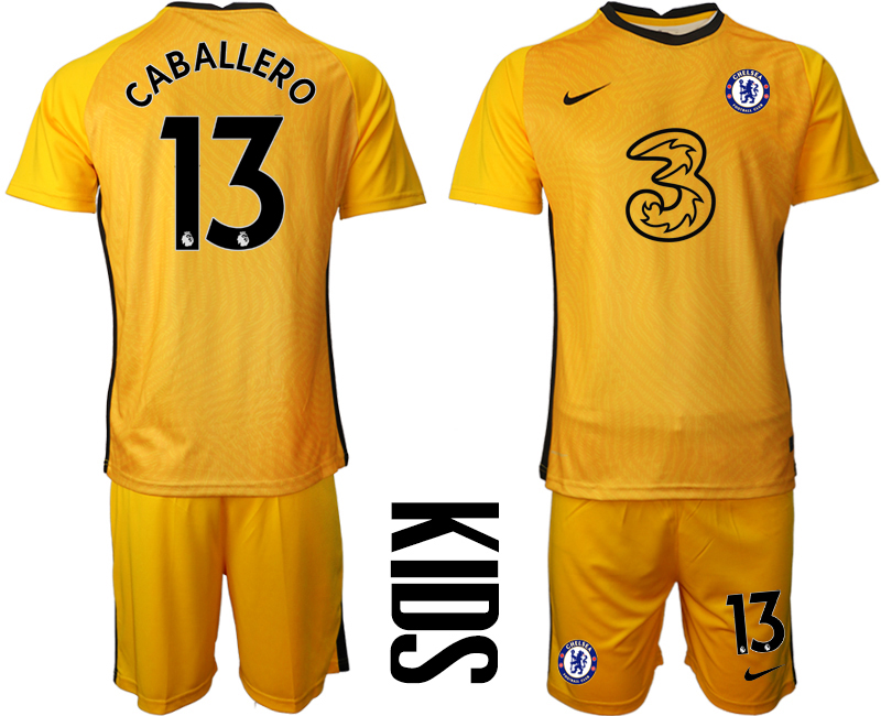 Youth 2020-21 Chelsea yellow goalkeeper 13# CABALLERO soccer jerseys