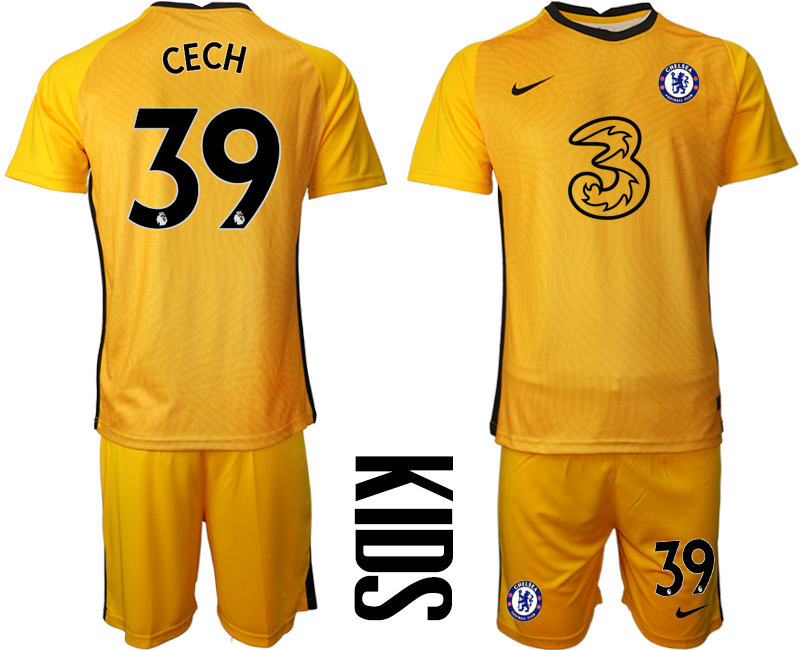 Youth 2020-21 Chelsea yellow goalkeeper 39# CECH soccer jerseys