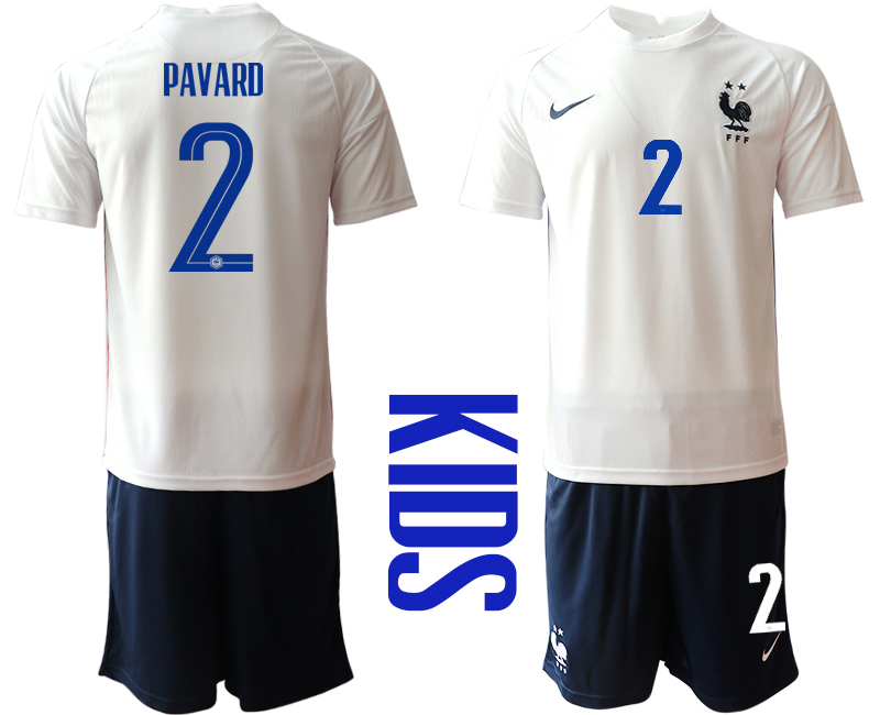 Youth 2020-21 France away 2# PAVARD soccer jerseys