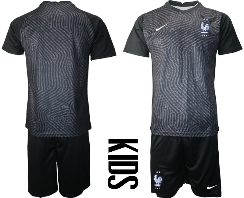 Youth 2020-21 France black goalkeeper soccer jerseys