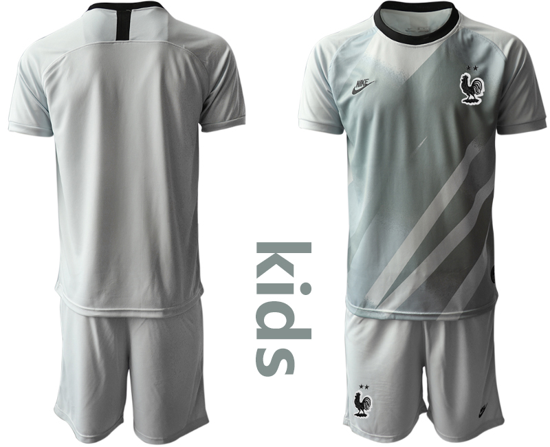 Youth 2020-21 France gray goalkeeper soccer jerseys