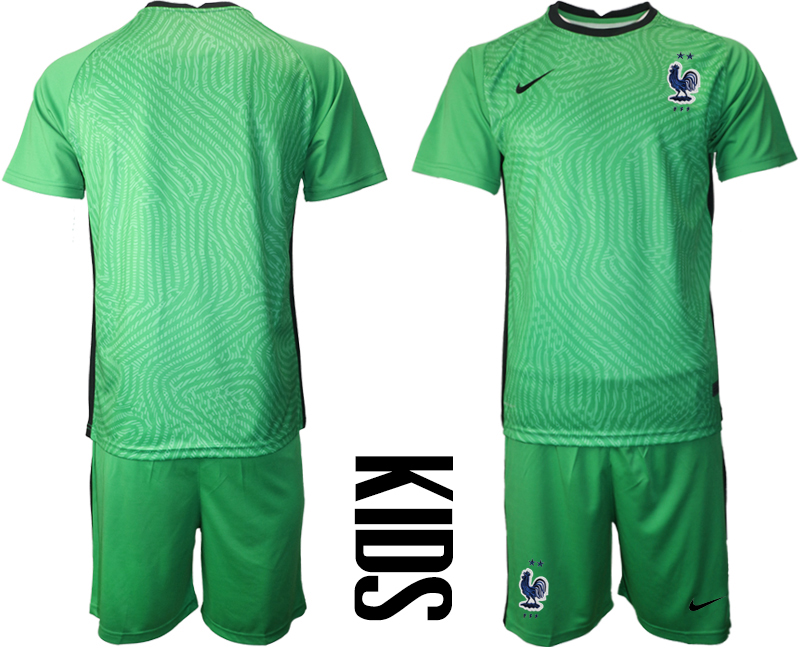 Youth 2020-21 France green goalkeeper soccer jerseys