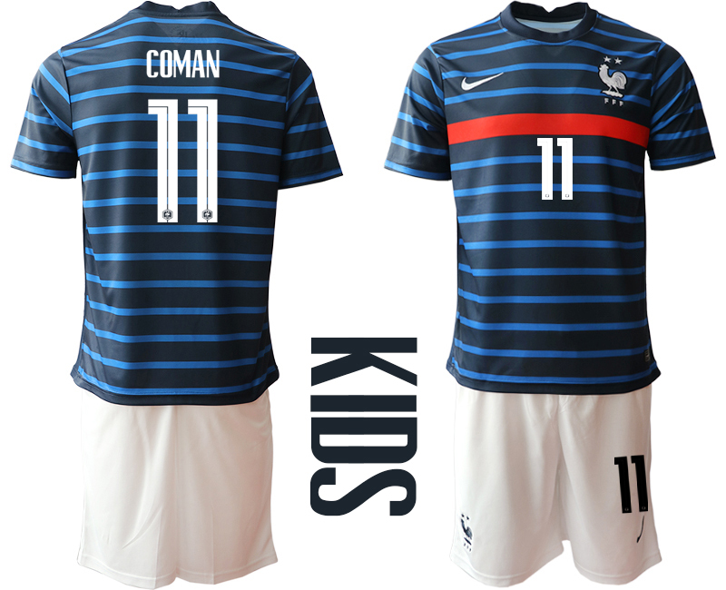 Youth 2020-21 France home 11# COMAN soccer jerseys