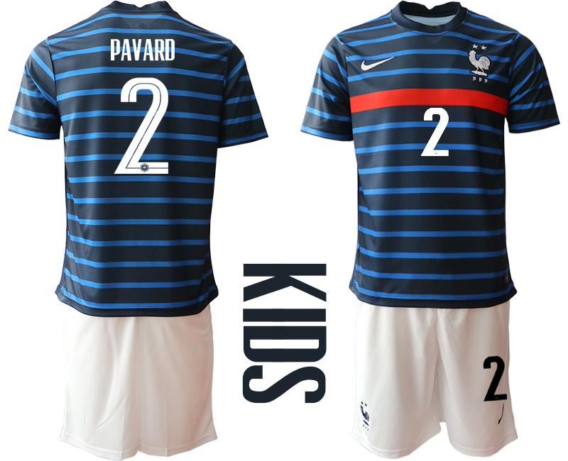 Youth 2020-21 France home 2# PAVARD soccer jerseys