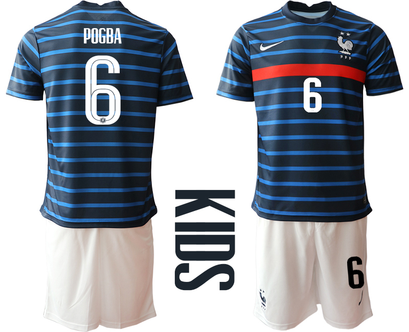 Youth 2020-21 France home 6# POGBA soccer jerseys