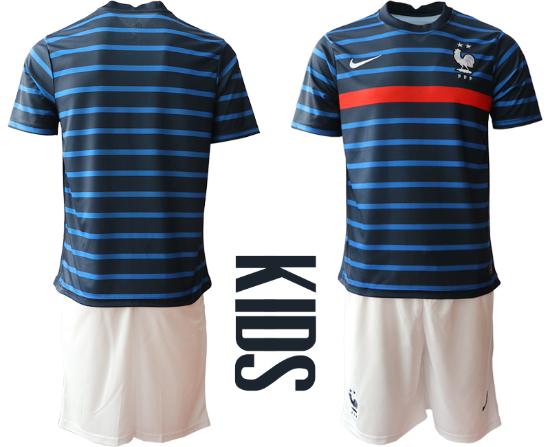 Youth 2020-21 France home soccer jerseys