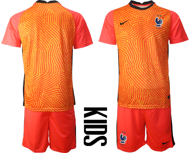 Youth 2020-21 France red goalkeeper soccer jerseys