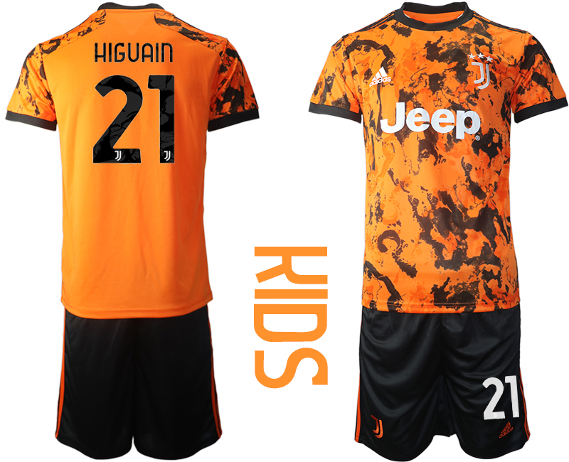 Youth 2020-21 Juventus  away 21# HIGUAIN soccer jerseys