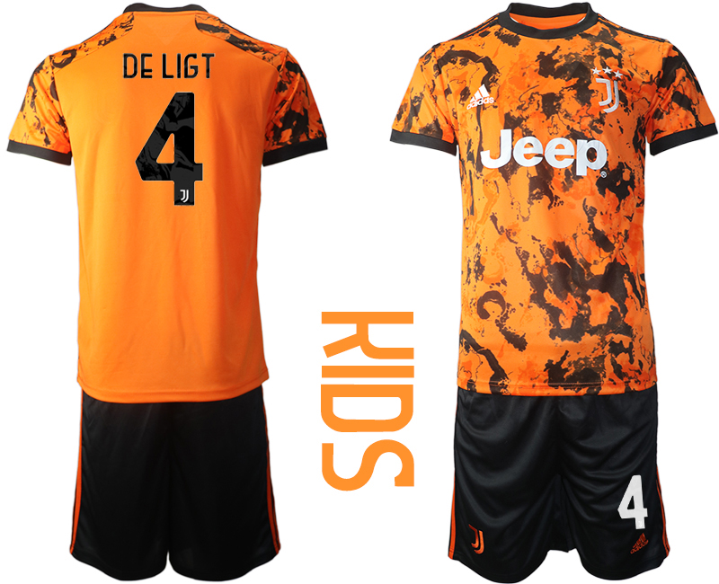 Youth 2020-21 Juventus  away 4# DE LIGT soccer jerseys