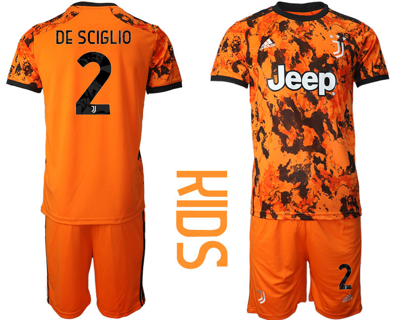 Youth 2020-21 Juventus away  2# DE SCIGLIOsoccer jerseys