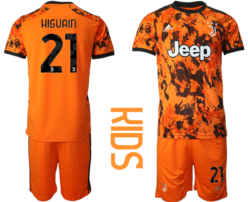 Youth 2020-21 Juventus away  21# HIGUAIN soccer jerseys