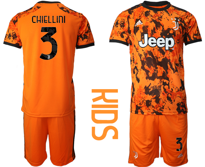 Youth 2020-21 Juventus away  3# CHIELLINI soccer jerseys