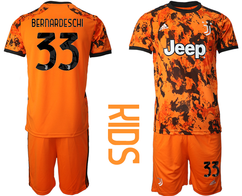 Youth 2020-21 Juventus away  33# BERNARDESCHI soccer jerseys