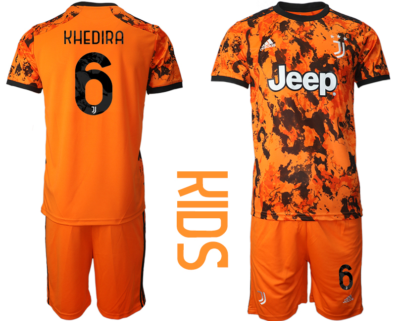 Youth 2020-21 Juventus away  6# KHEDIRA soccer jerseys