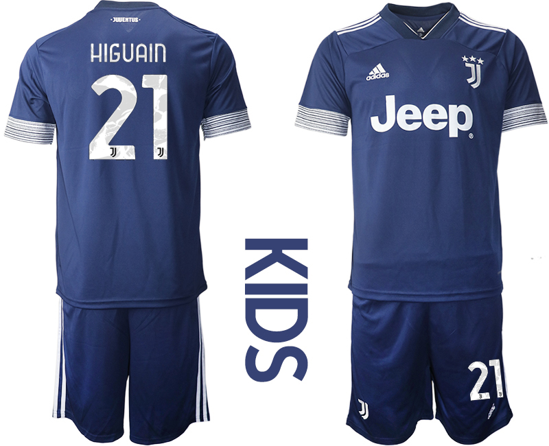 Youth 2020-21 Juventus away 21# HIGUAIN soccer jerseys