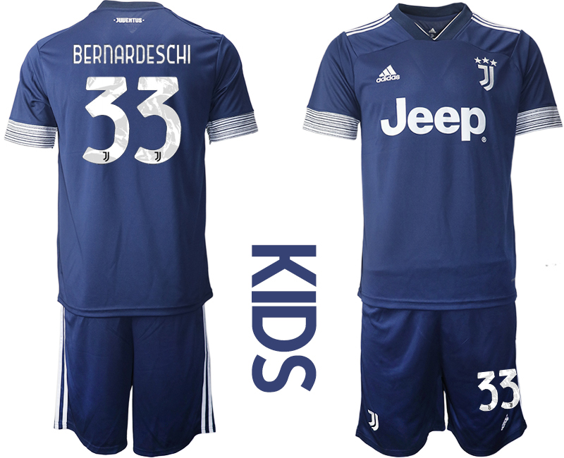 Youth 2020-21 Juventus away 33# BERNARDESCHI soccer jerseys