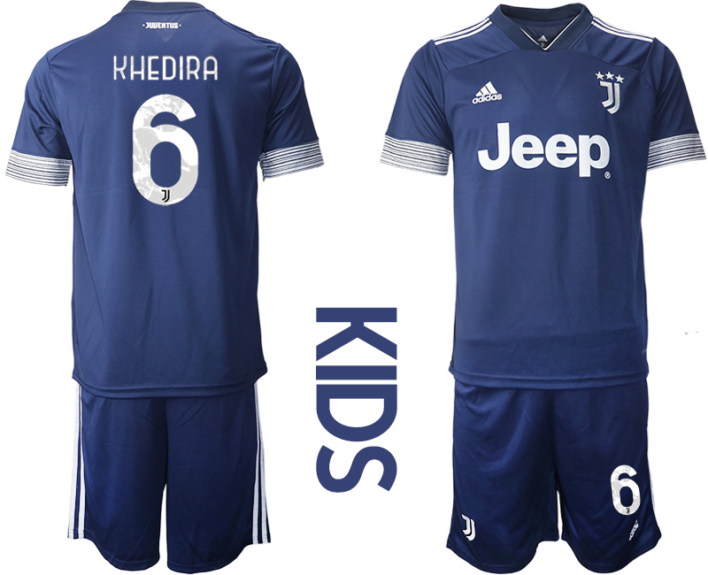 Youth 2020-21 Juventus away 6# KHEDIRA soccer jerseys