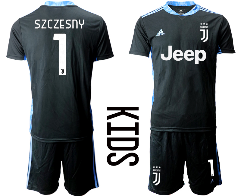 Youth 2020-21 Juventus black goalkeeper 1# SZCZESNY soccer jerseys