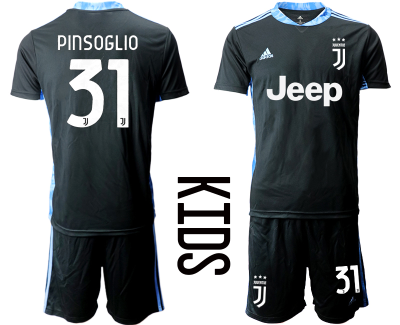 Youth 2020-21 Juventus black goalkeeper 31# PINSOGLIO soccer jerseys