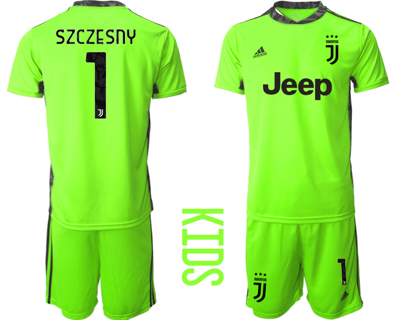 Youth 2020-21 Juventus fluorescent green goalkeeper 1# SZCZESNY soccer jerseys