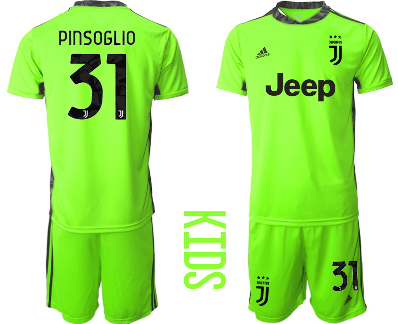 Youth 2020-21 Juventus fluorescent green goalkeeper 31# PINSOGLIO soccer jerseys