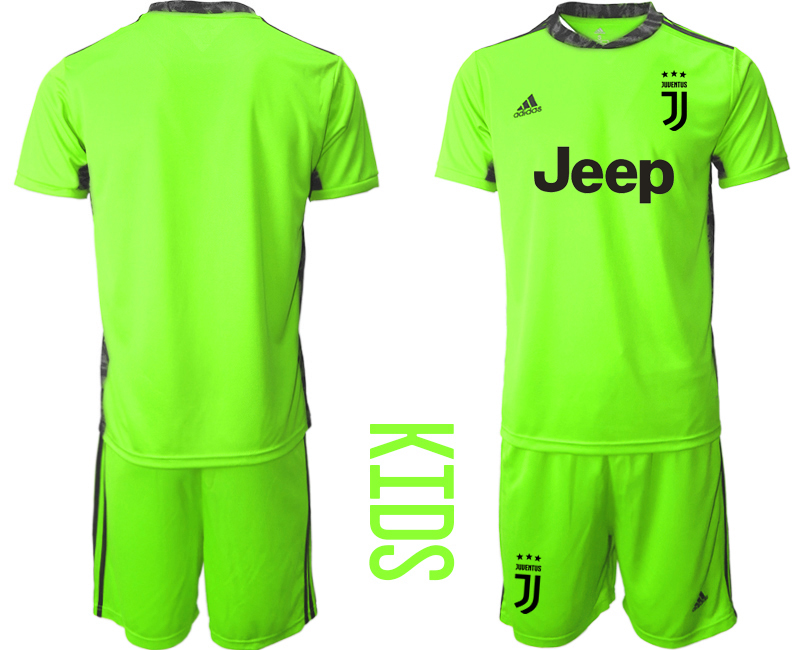 Youth 2020-21 Juventus fluorescent green goalkeeper soccer jerseys