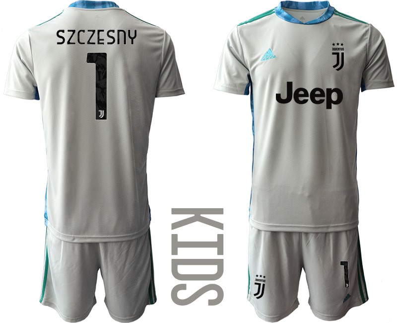 Youth 2020-21 Juventus gray goalkeeper 1# SZCZESNY soccer jerseys