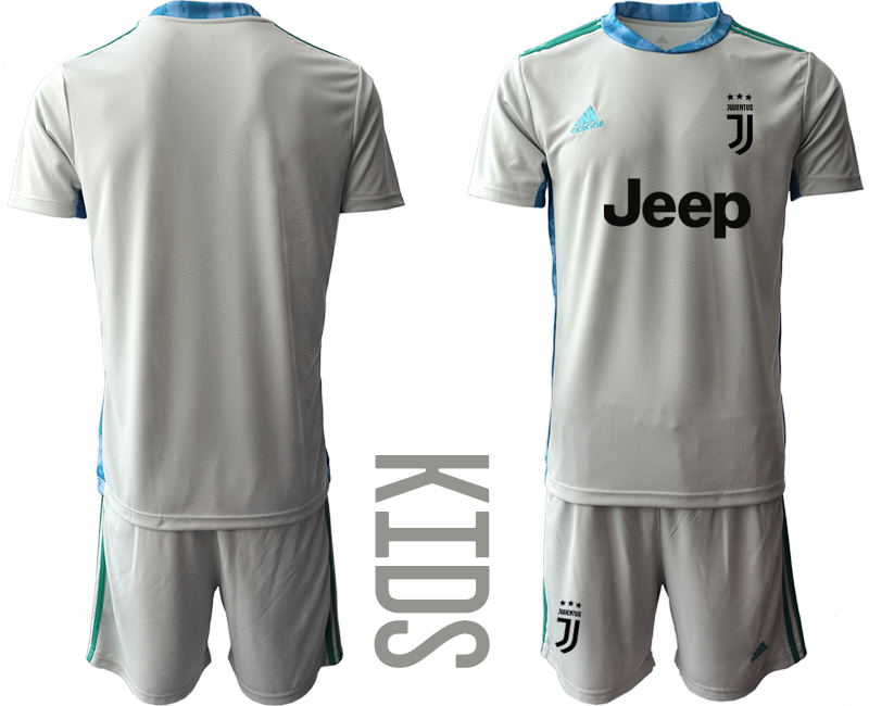 Youth 2020-21 Juventus gray goalkeeper soccer jerseys