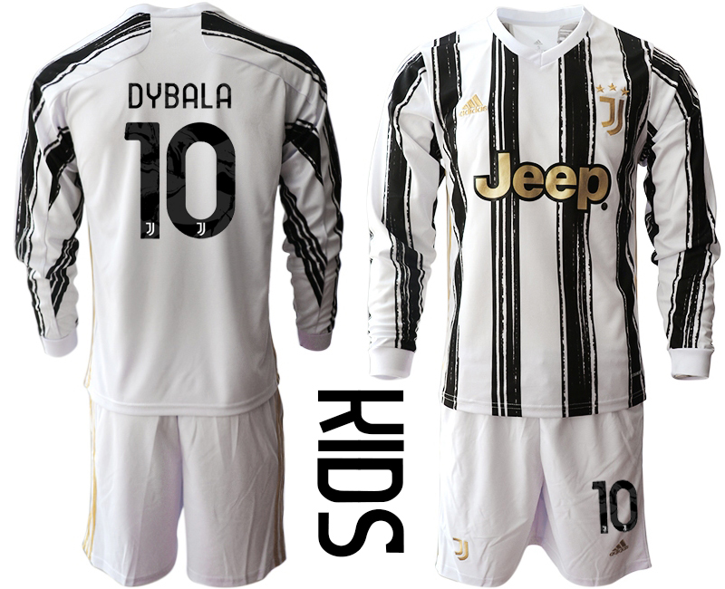 Youth 2020-21 Juventus home 10# DYBALA long sleeve soccer jerseys