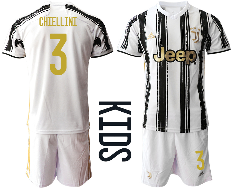 Youth 2020-21 Juventus home 3# CHIELLINI soccer jerseys