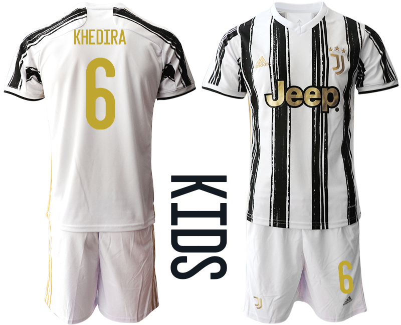 Youth 2020-21 Juventus home 6# KHEDIRA soccer jerseys.