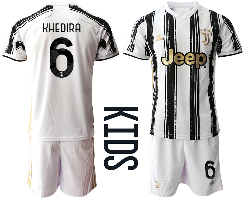 Youth 2020-21 Juventus home 6# KHEDIRA soccer jerseys