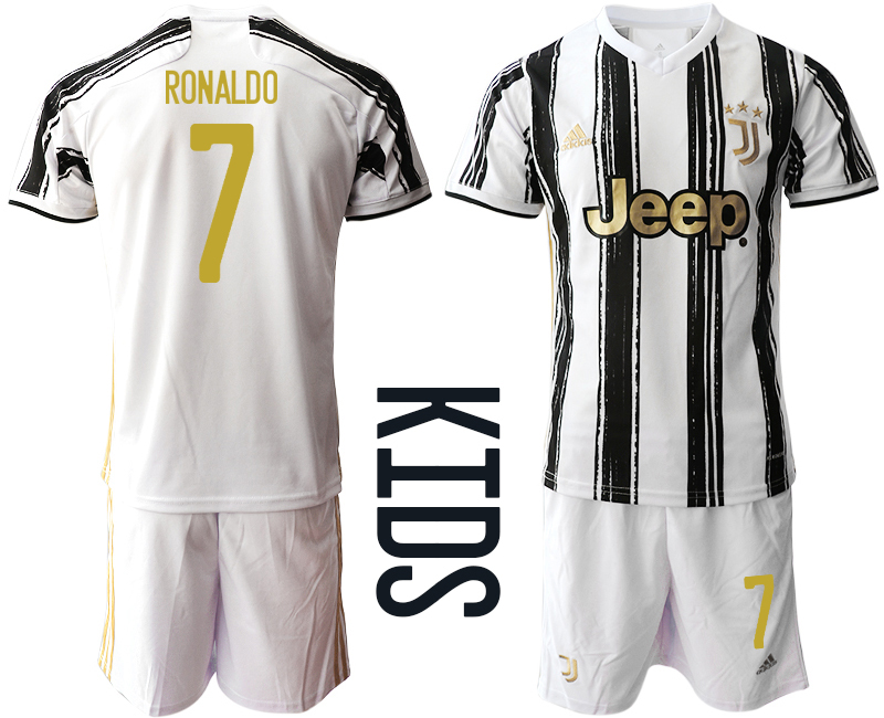 Youth 2020-21 Juventus home 7# RONALDO soccer jerseys.