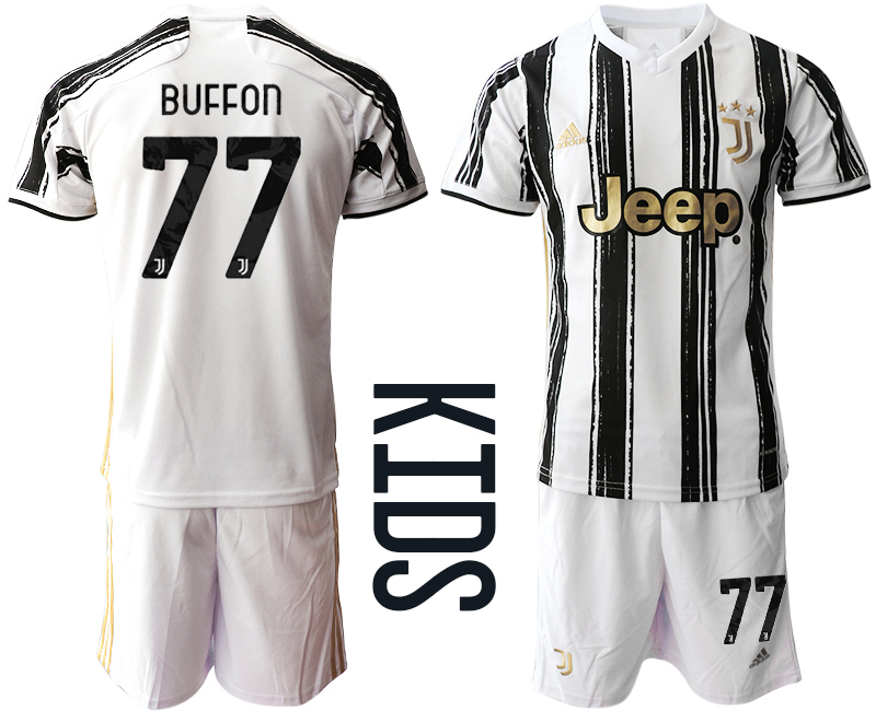 Youth 2020-21 Juventus home 77# BUFFON soccer jerseys