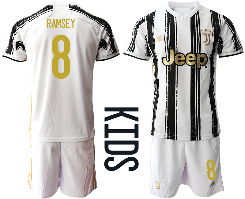 Youth 2020-21 Juventus home 8# RAMSEY soccer jerseys.