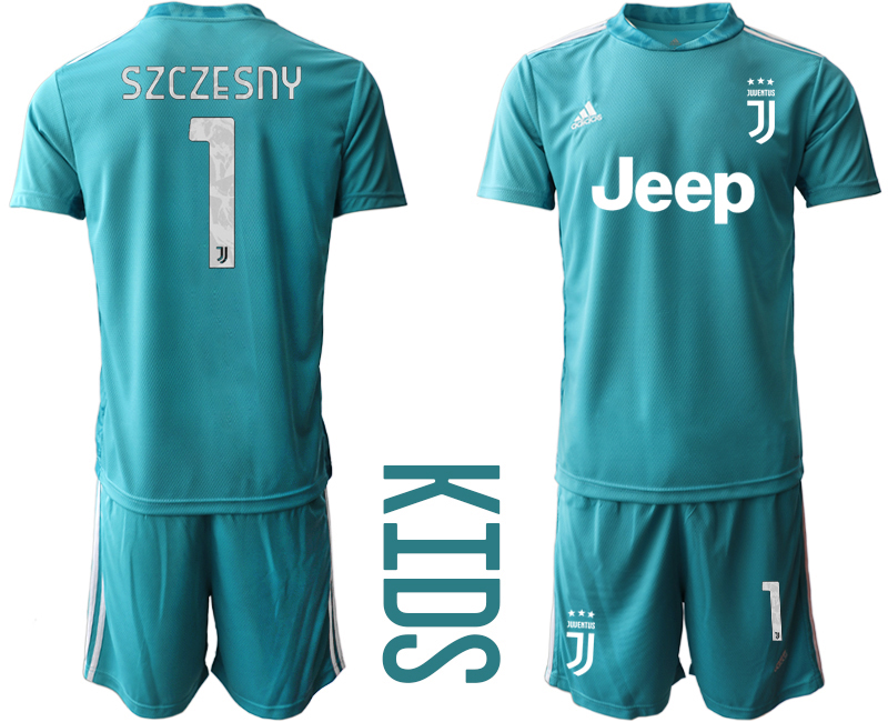 Youth 2020-21 Juventus lake blue goalkeeper 1# SZCZESNY soccer jerseys