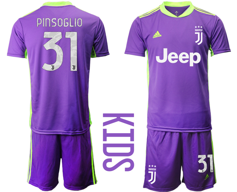 Youth 2020-21 Juventus purple goalkeeper 31# PINSOGLIO soccer jerseys