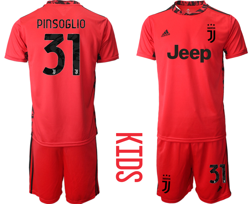 Youth 2020-21 Juventus red goalkeeper 31# PINSOGLIO soccer jerseys