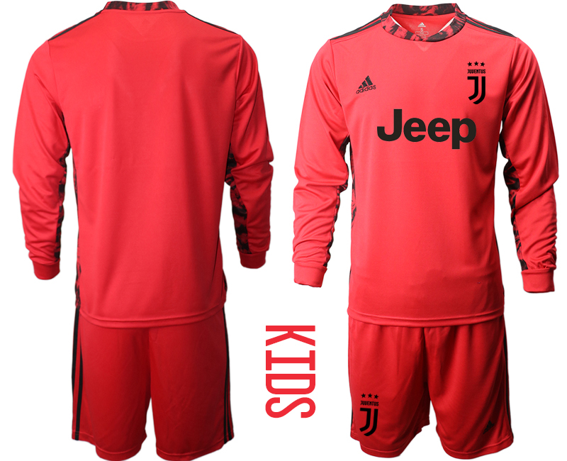 Youth 2020-21 Juventus red goalkeeper long sleeve soccer jerseys