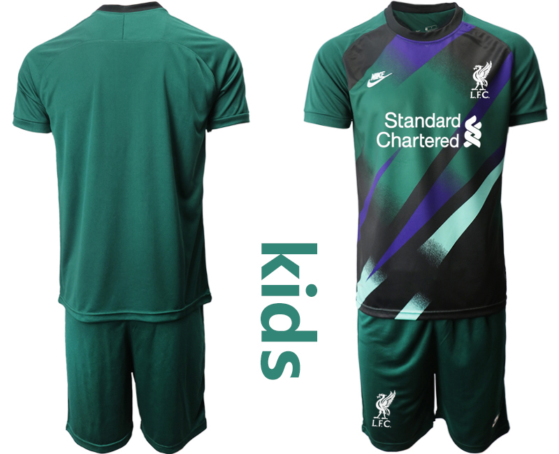 Youth 2020-21 Liverpool Dark green goalkeeper soccer jerseys