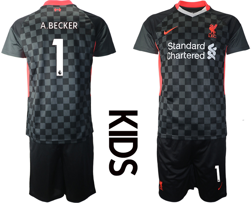 Youth 2020-21 Liverpool away 1# A.BECKER black soccer jerseys