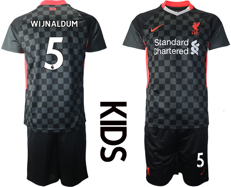 Youth 2020-21 Liverpool away 5# WIJNALDUM black soccer jerseys