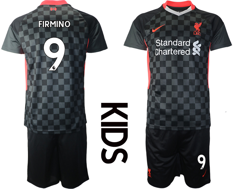 Youth 2020-21 Liverpool away 9# FIRMINO black soccer jerseys