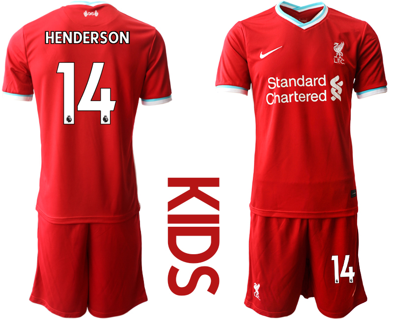 Youth 2020-21 Liverpool home 14# HENDERSON soccer jerseys