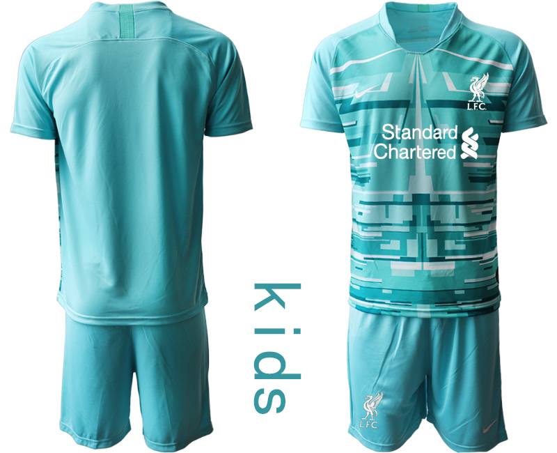 Youth 2020-21 Liverpool lake blue goalkeeper soccer jerseys